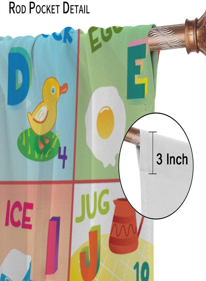 KANEPE Kids ABC Alphabet Curtains, Play Learn Board Game Animals Pattern Window Treatments, Rod Pocket Thermal Insulated Drapes 2 Panels Set for Children Room Nursery Classroom, 42" W X 45" L - Image 4
